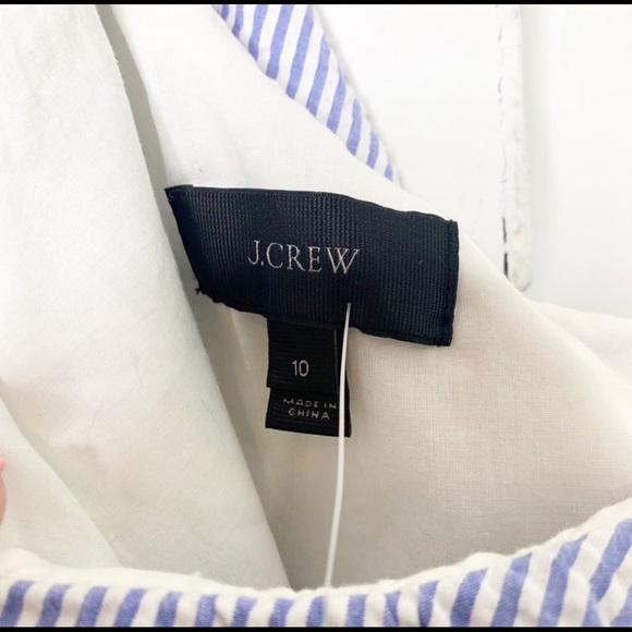 NWT J. Crew Seersucker One Shoulder Ruffle Dress - Picture 3 of 3